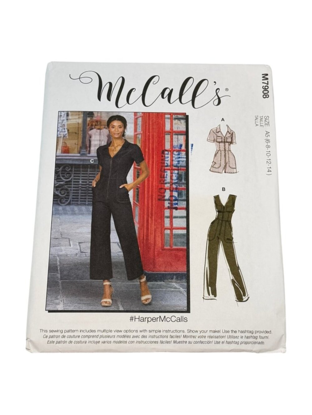 McCalls M7908 Womans Jumpsuit Size 6 8 10 12 14 Pattern Uncut Sewing